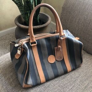 FENDI ROME Vintage Handbag (Pequin Stripe)